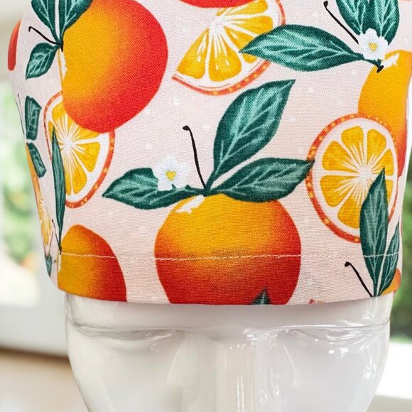 Oranges~ Ponytail Scrub Cap, Surgical Hat, OR, CNA, Cap, CRNA, Scrub Cap, gift. - Picture 3 of 4